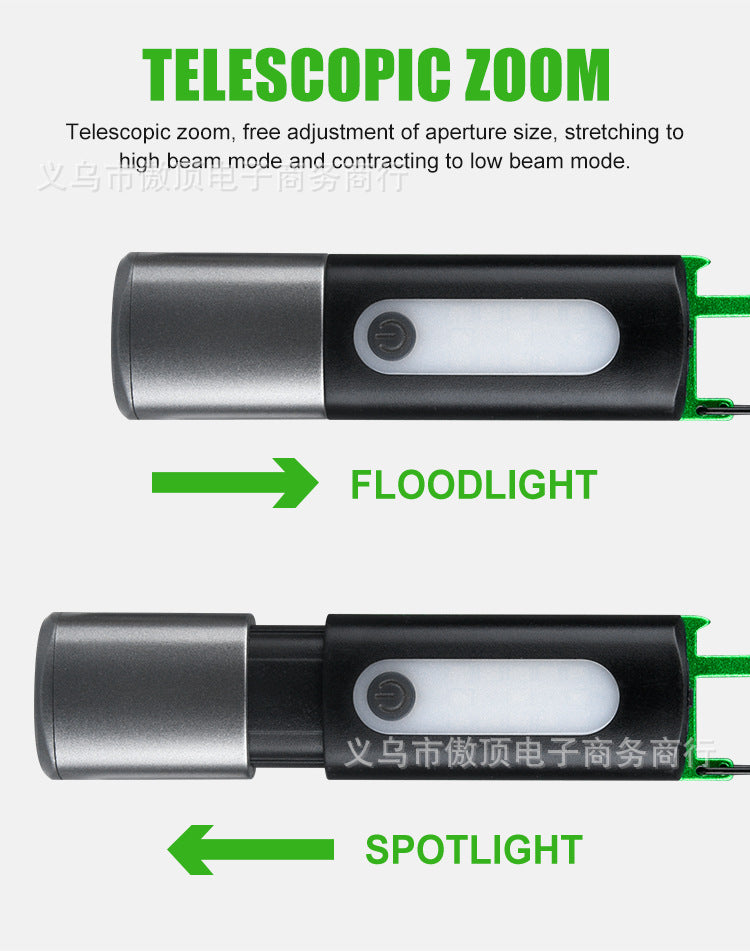 Multifunctional Flashlight Portable Keychain Magnetic Suction Light USB Rechargeable Lighting Work Light LED Sidelight