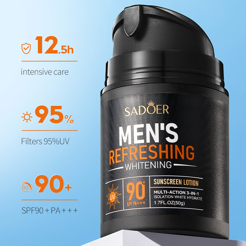Men's Sunscreen SADOER Whitening Sunscreen UV Protection Refreshing Sunscreen Lotion  Wholesale