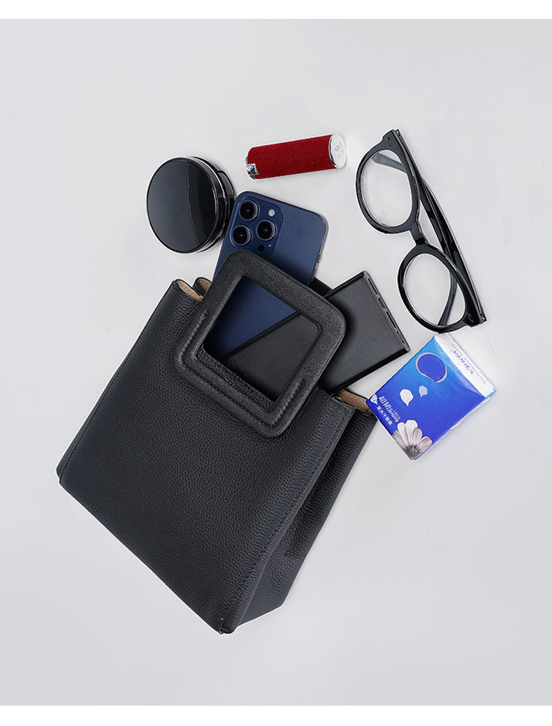 Light Luxury French Style Handheld Small Square Bag for Women, Versatile Shoulder Bag with Small Pendant, Commuter Tote Bag