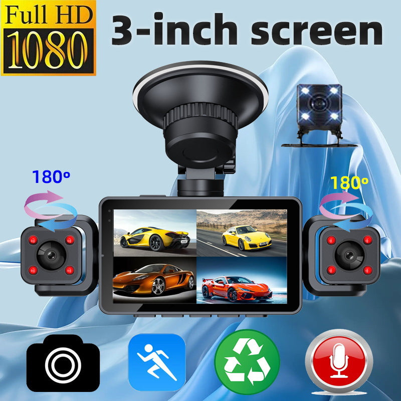 4Recording4Lens Phone WIFI High Definition Internet1080P Infrared Night Vision3Inch Large Screen Rearview Camera Model