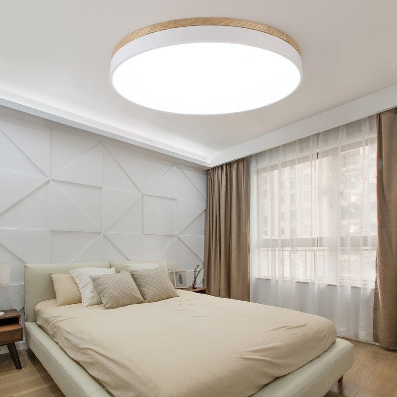 Nordic Solid Wood Macaron Ceiling Light led Round Iron Art Bedroom Lamp Living Room Lamp Home Decor