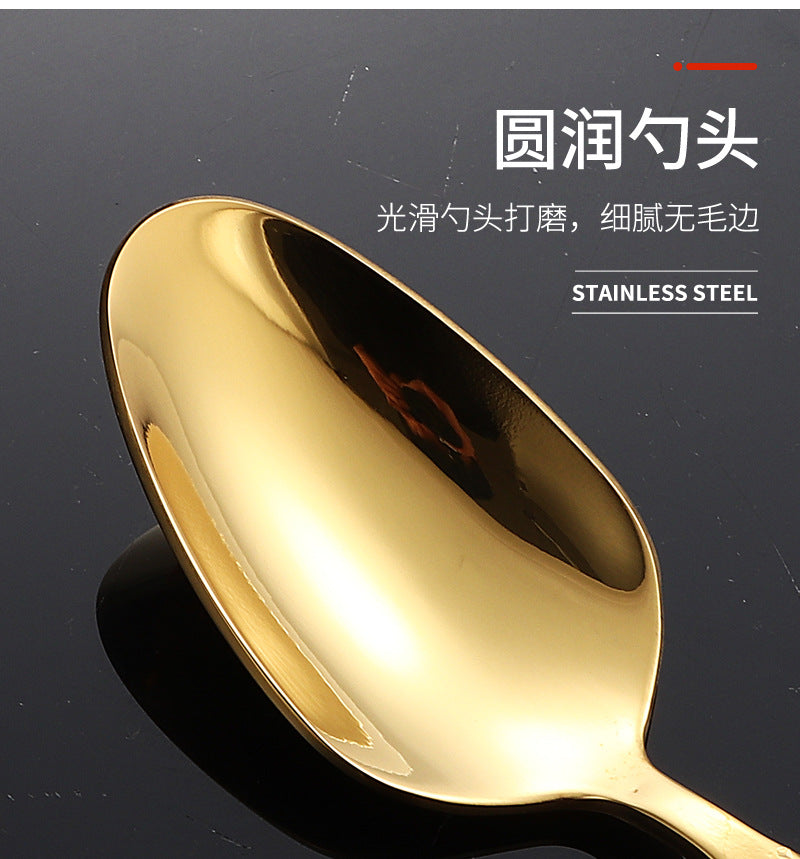 201Stainless steel tableware hotel high-end cutlery set24Set of Restaurant Star Point Steak Knife and Fork Set