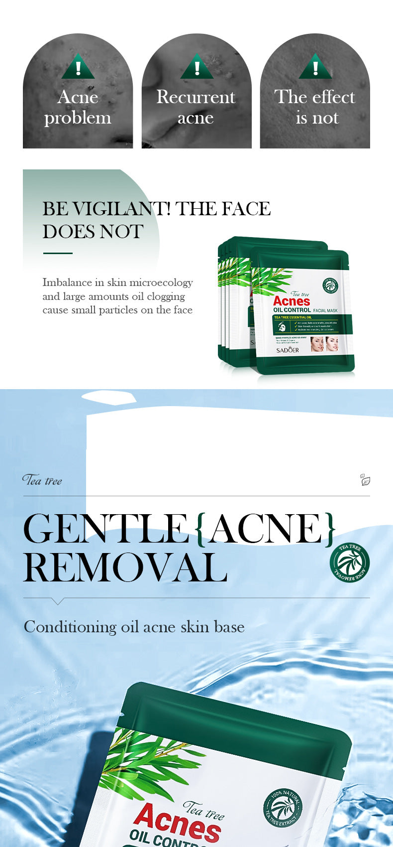 Tea Tree Facial Mask25g SADOER Refreshing Moisturizing Tablets for  Wholesale