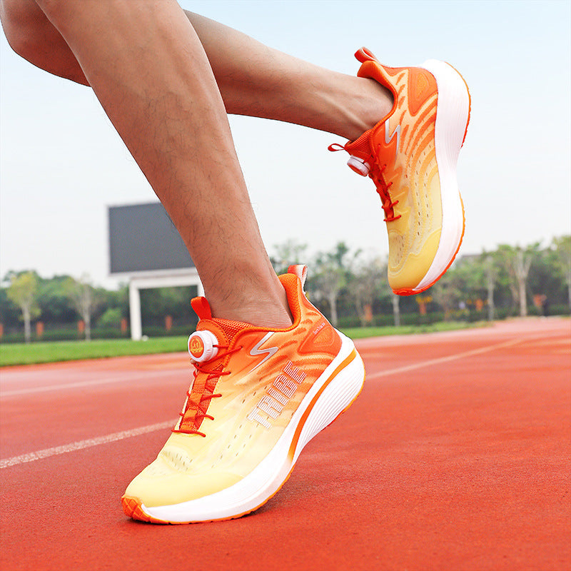 Full Palm Carbon Plate Running Shoes Mesh Ultra-Light Shock Absorption Men and Women Students Racing Jogging Sports Marathon Professional Running Shoes