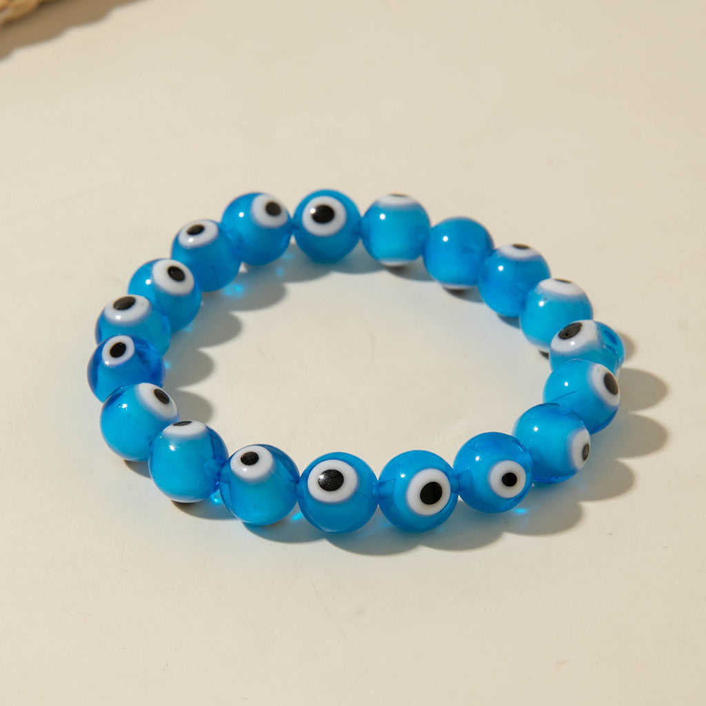 European and American Ornament Bohemian Devil's Eye Beaded Bracelet  Fashionable and Unique Eye Elastic Bracelet Wholesale