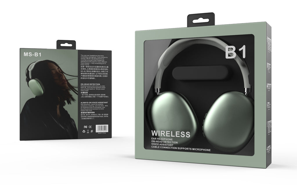 Hot-selling Over-ear Bluetooth Headphones with Long Battery Life, Wireless Headset Compatible with Apple Max Huawei