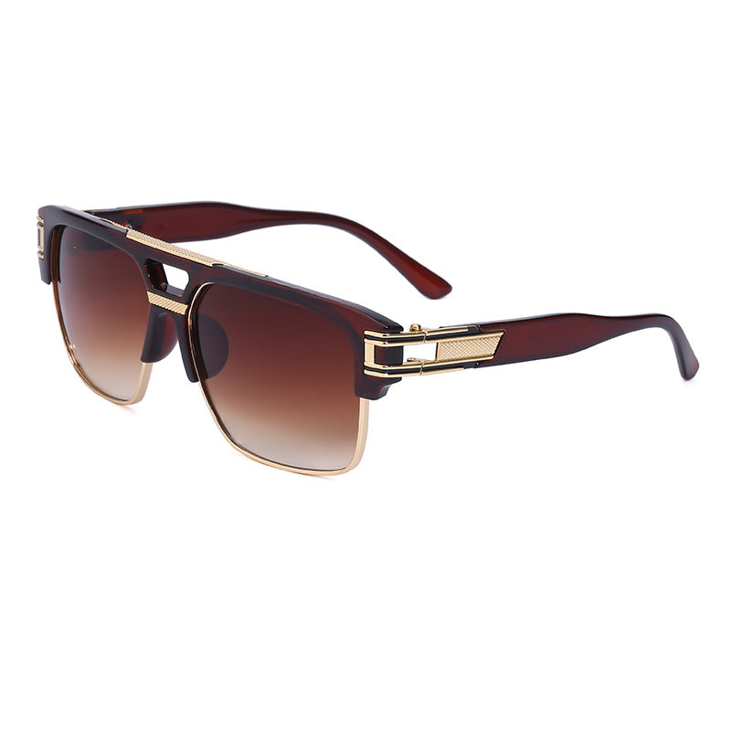 Glasses for Men Driving Special European and American Large Frame Sunglasses Men's High-end Sense Retro Trend Sunscreen Sunshade Full Frame Sunglasses