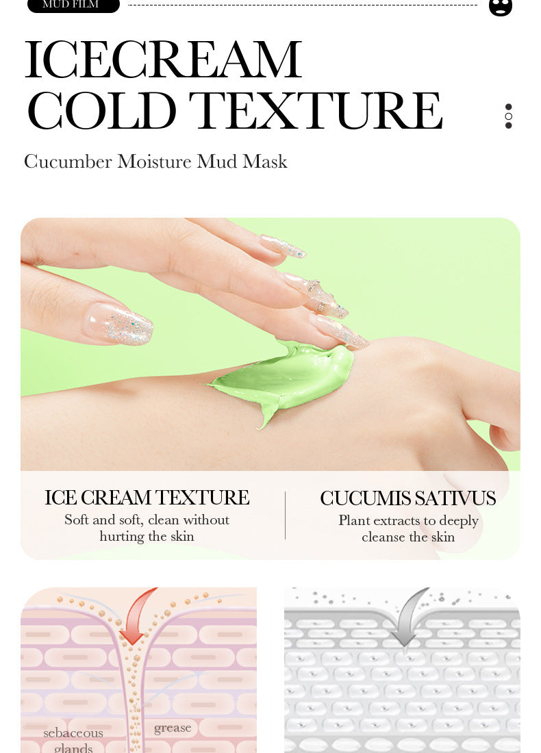 Cleansing Mask BIOAOUA Cucumber Pore Cleansing Smear-On Portable Mud Mask   Wholesale