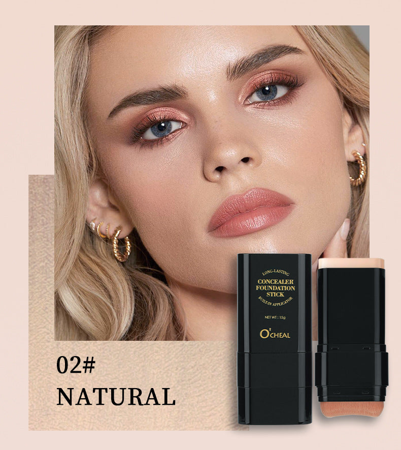 Makeup Concealer Long-lasting Foundation Puff Brush+Solid Foundation Cream 2-in-1 Edition