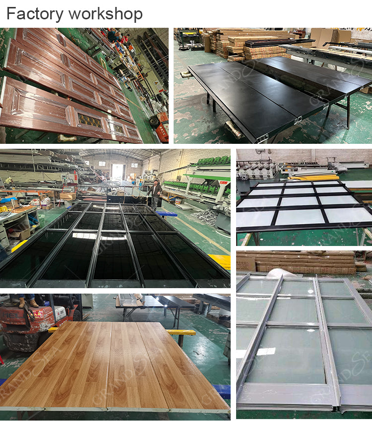 High Quality Automatic Overhead Sectional Hurricane Impact Full Board Insulated Steel Panel Aluminum Garage Doors