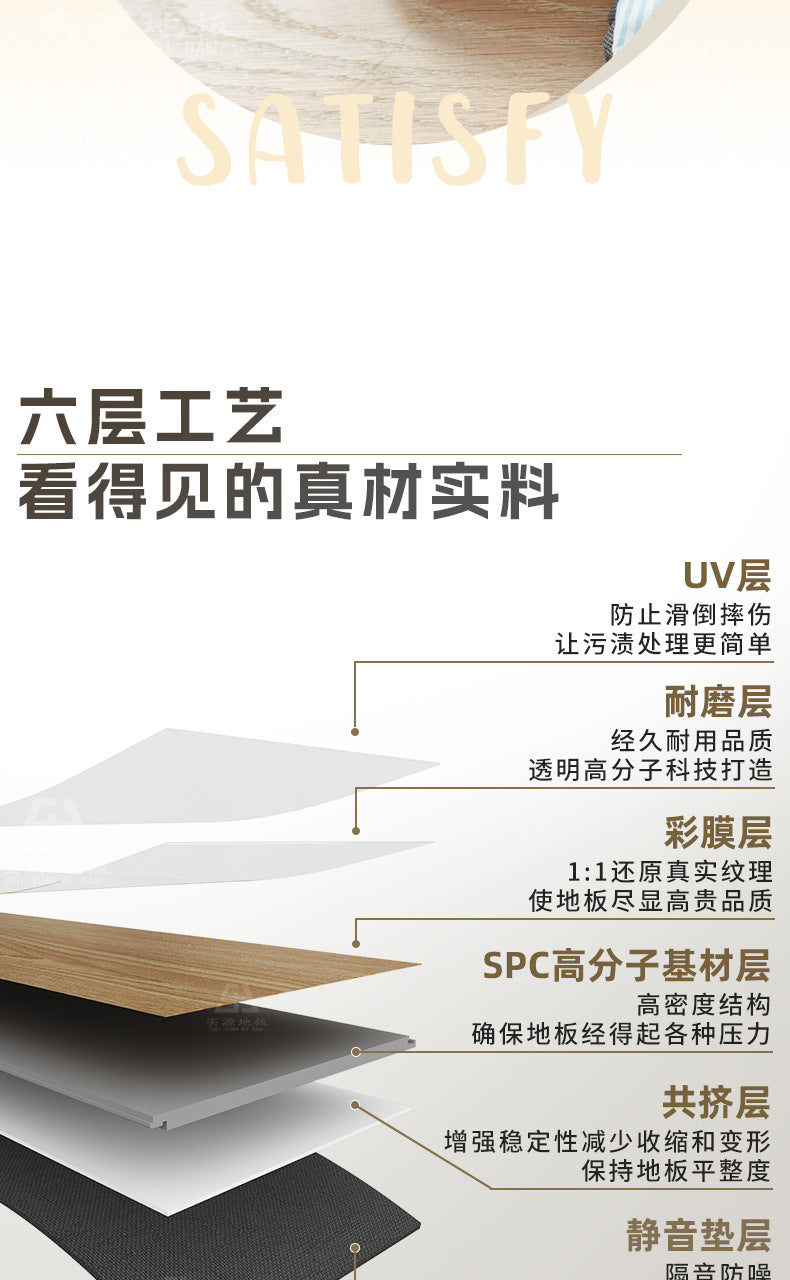 Anti-Slip Waterproof Fireproof Locking Eco-Friendly Flooring Commercial Project spc Stone Plastic Locking Type PVC Stone Crystal Flooring