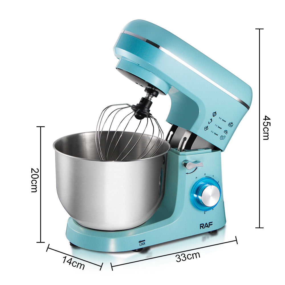 Chef Machine Fully Automatic Dough Mixer Kneading Stirring Milk Cap Egg Beater Desktop Commercial Small Multi-Functional5.5L