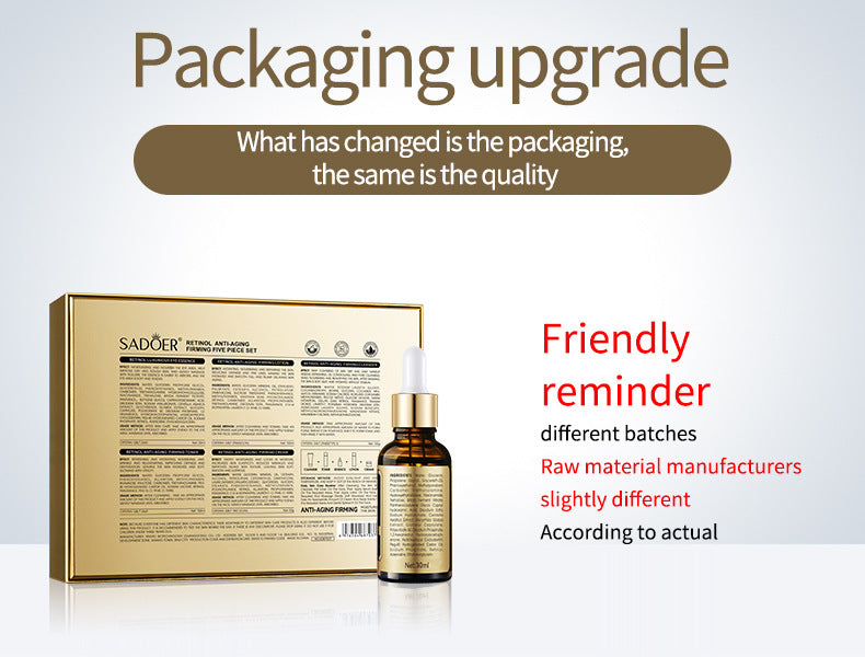 Retinol Skincare Set SADOER Anti-wrinkle, hydrating, moisturizing five-piece set for  foreign trade wholesale