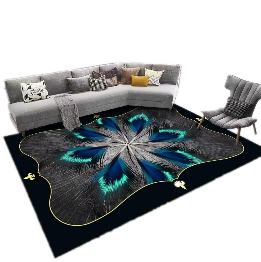 Carpet for Living Room, Stain-Resistant, Easy to Clean, Light Luxury Sofa Coffee Table Rug, Household Crystal Velvet Bedside Non-Slip Bedside Rug Wholesale