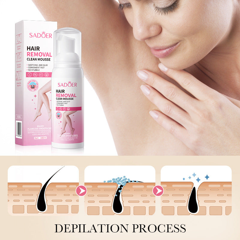 Hair Removal Mousse100gSADOER Hair Removal Non-Irritating Silky Smooth Skin Cleansing Depilatory Cream  Wholesale