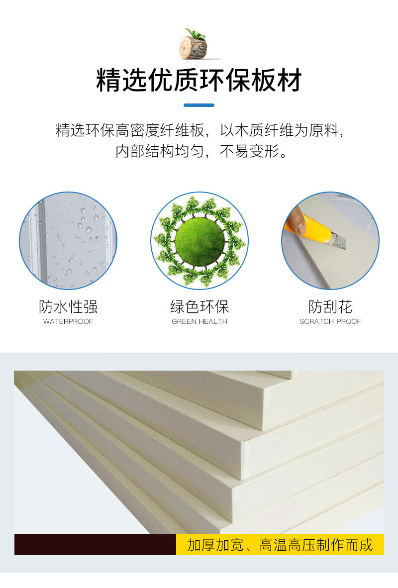 Simple Bedroom Wardrobe European Style Cloakroom Double-Opening Three-Door Four-Door Wooden Panel Rental Room Storage Space Organizer