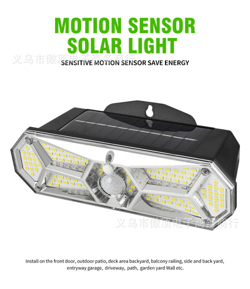 New Outdoor Solar Wall Light LED Human Body Sensor Light Waterproof Street Light Super Bright Garden Courtyard Light