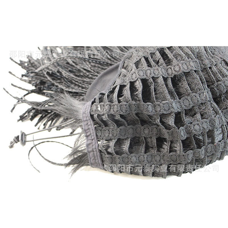Hairband Small Braids Wig European and American Style Women's Small Curly Synthetic Hair Wig African Drawstring Braids Short Hair Trendy Short Hair