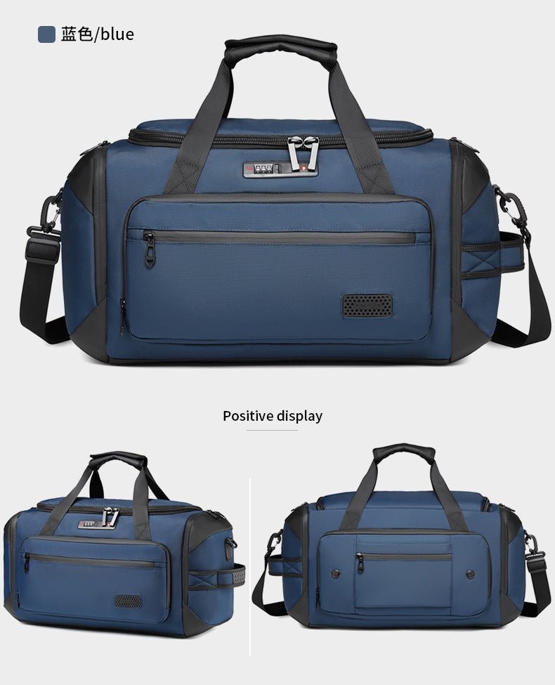 OZUKO Travel Bag Fitness Handbag Large Capacity Dry Wet Separation Can Be Inserted Into The Trolley Short Distance Business Trip Sports Men's Bag