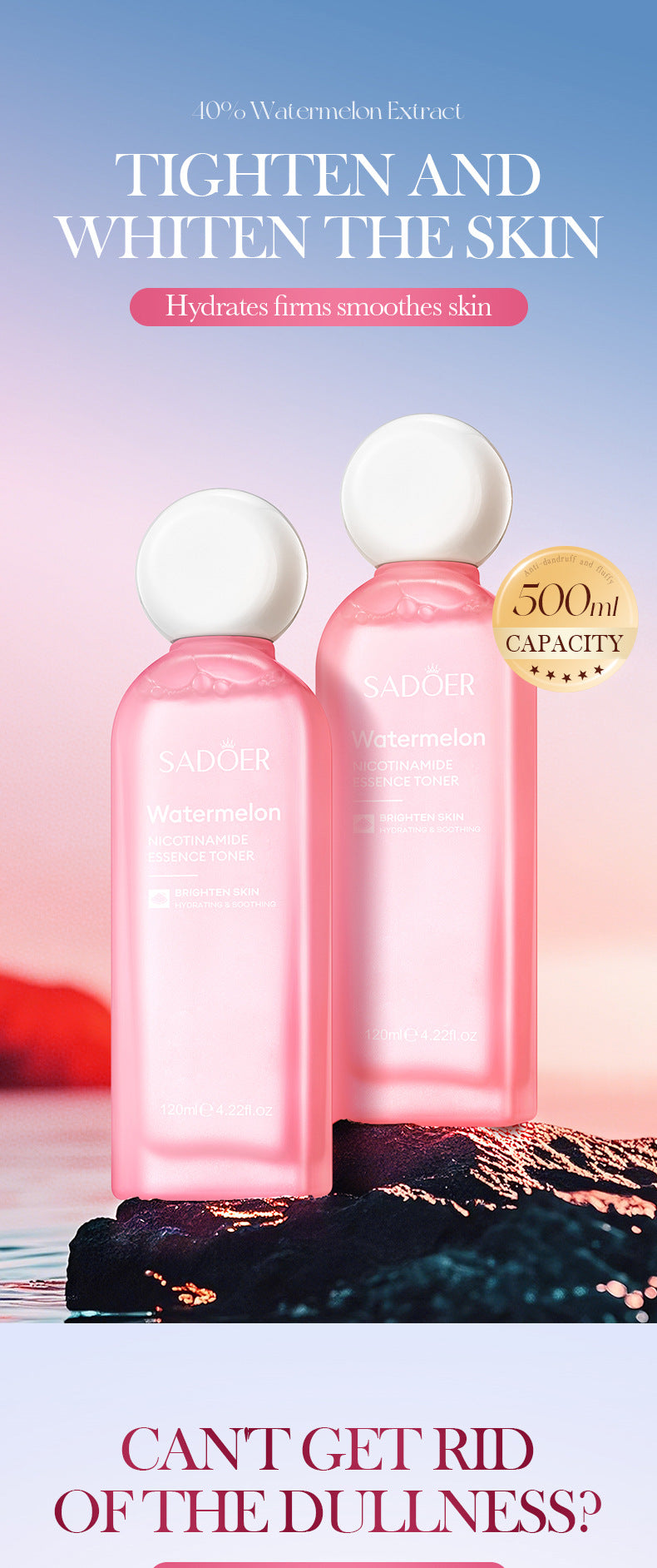 Watermelon Niacinamide Toner SADOER Moisturizing Essence Water Cross-Border Wholesale