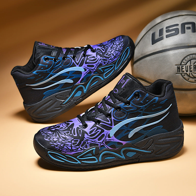 New Youth Trendy Sports Combat Boots Three Balls4Fashionable Men's Professional Practical Anti-Slip Wear-Resistant Basketball Shoes