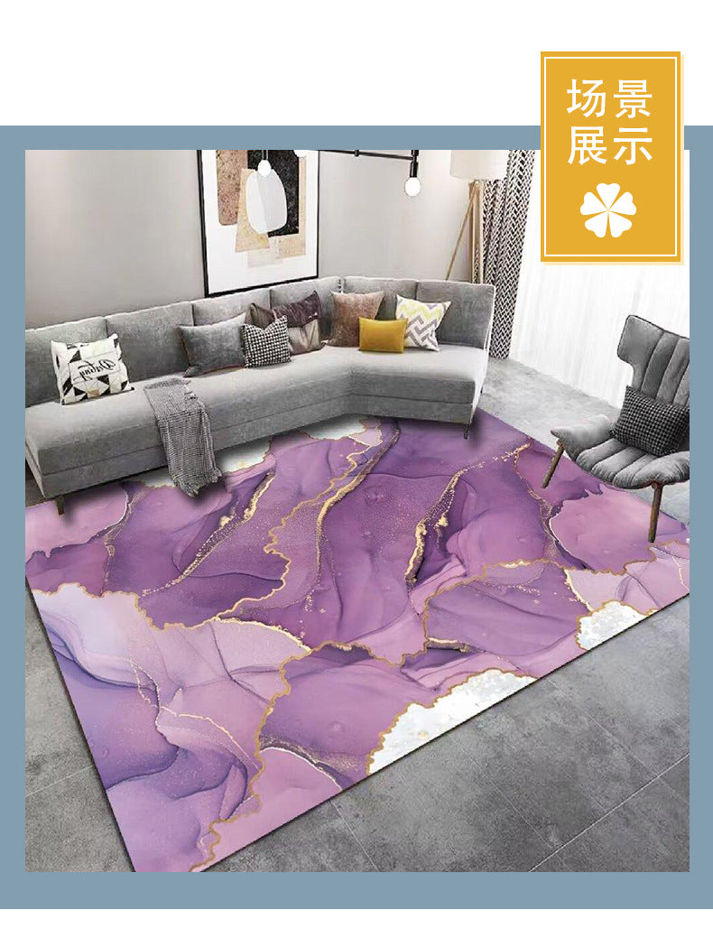 Crystal Velvet Carpet Light Luxury Home Bedroom Non-Slip Wear-Resistant Bedside Blanket Living Room Dirty-Resistant Easy to Care Sofa Coffee Table Blanket