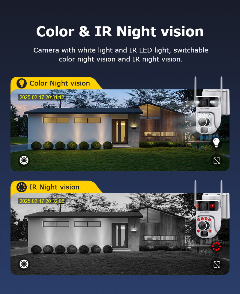 4G Solar-powered Camera6MP High Definition Full Color Dual Lens Dual Screen20X Zoom Solar Camera