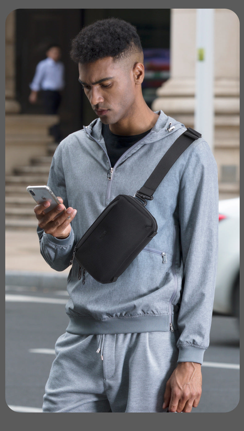 OZUKO Men's Clutch Bag Crossbody Bag Chest Bag High-end Waterproof Multifunctional Trendy Brand Shoulder Bag Organizer Bag