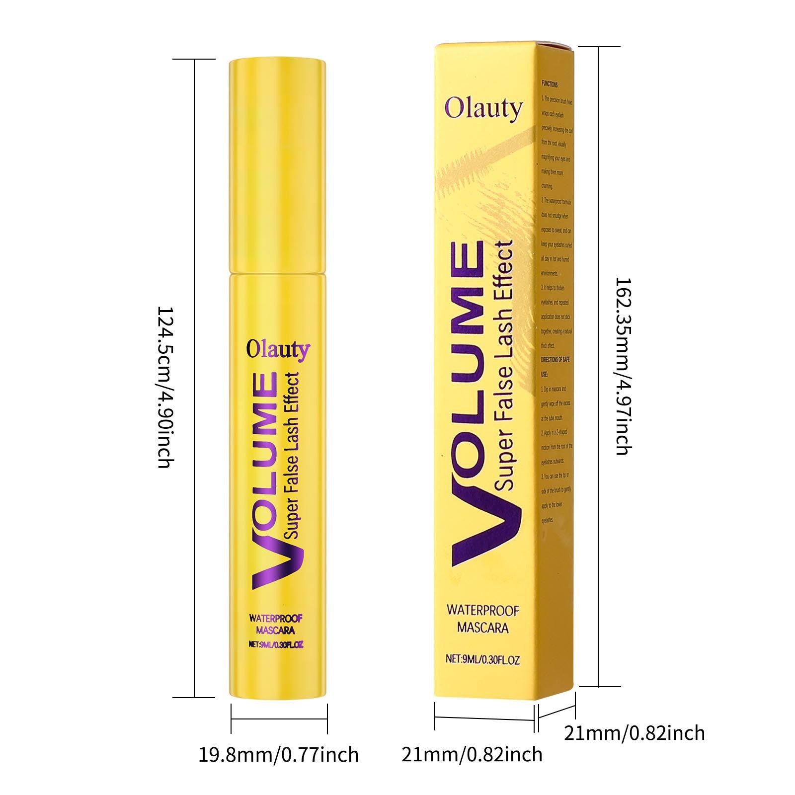tkOlauty False Eyelashes Waterproof Mascara9ml Long-lasting non-smudge fiber volumizing curling mascara