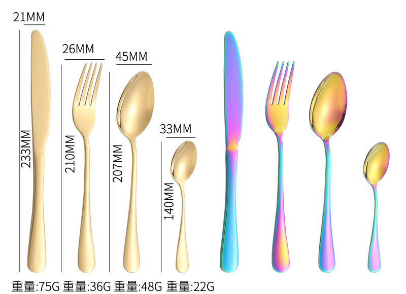 1010Stainless Steel Cutlery Western Knife Fork Spoon Set Western Restaurant Steak Knife Fork Four-Piece Gift Box