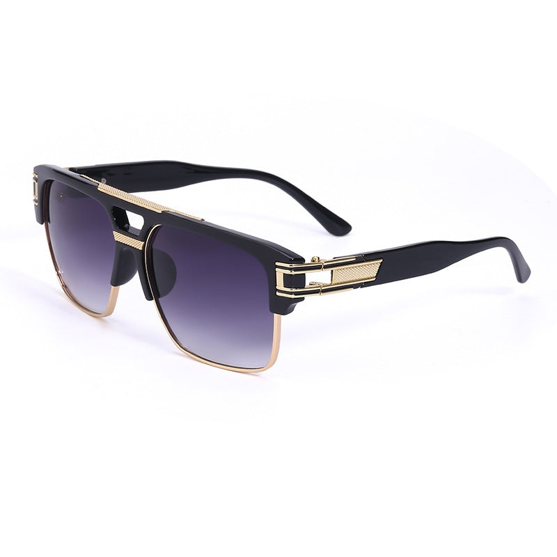 Glasses for Men Driving Special European and American Large Frame Sunglasses Men's High-end Sense Retro Trend Sunscreen Sunshade Full Frame Sunglasses