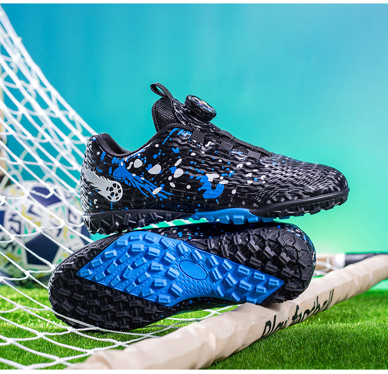 Rotating Button New Children's Soccer Shoes Girls' Spike Training Shoes Girls' Elementary School Sneakers Sports Shoes