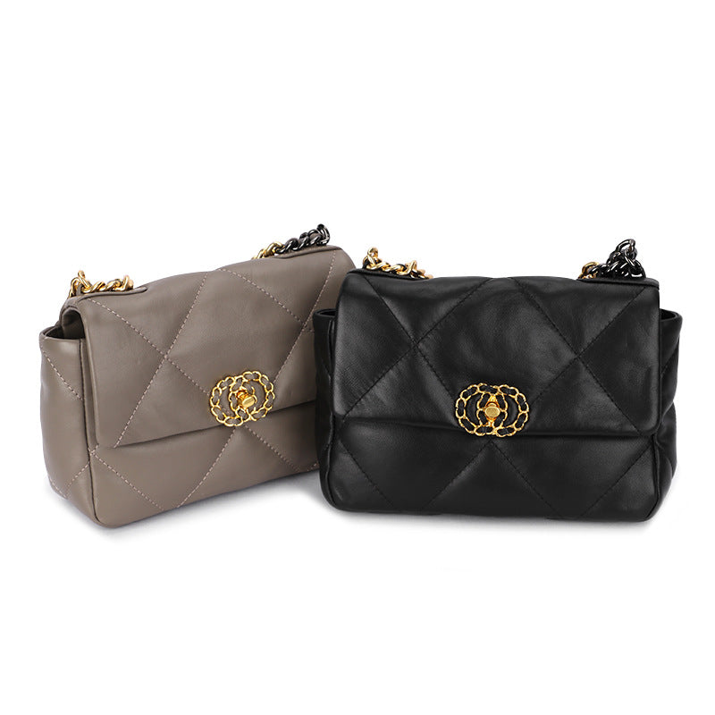 French Retro New Soft Elegant Sheepskin Shoulder Bag Clutch Trendy Fashion Chain Crossbody Women's Bag