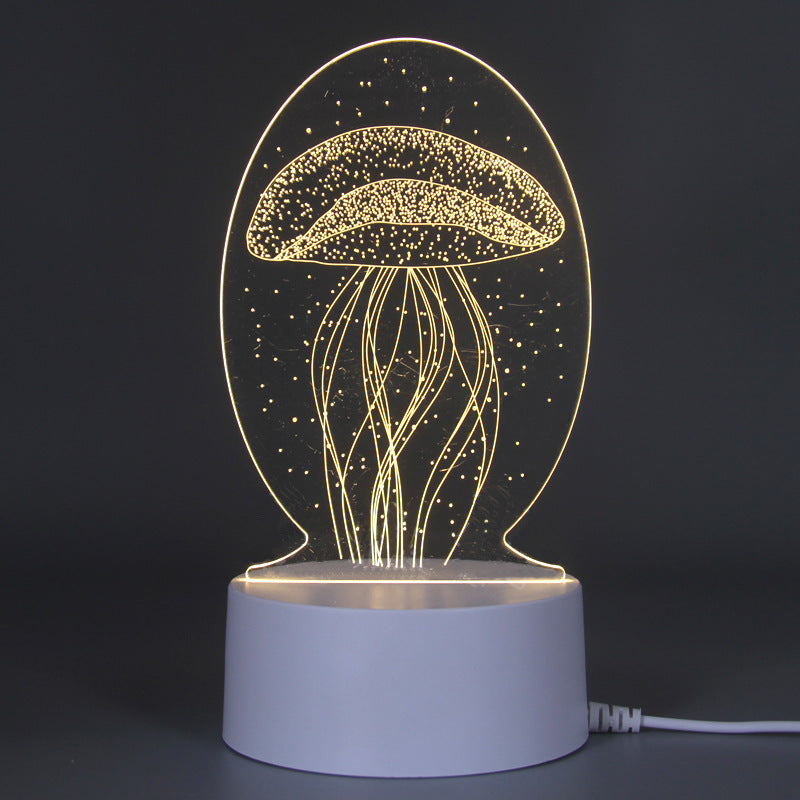 3D Night Light Acrylic Colorful Touch Remote Control Atmosphere Light Wholesale Dropshipping Creative Small Gift Factory
