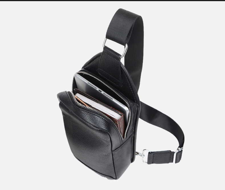 Anti-theft Genuine Leather Men's Chest Bag High-end Multi-functional Password Lock Casual Fashion Top Layer Cowhide Crossbody Bag Backpack