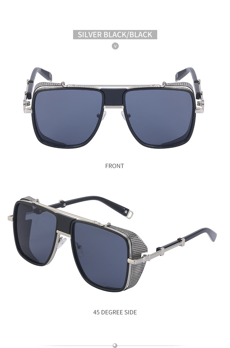 European and American Steampunk Sunglasses for Men, UV Protection, Full Coverage, Sunscreen Sunglasses for Women, Trendy Wholesale Glasses