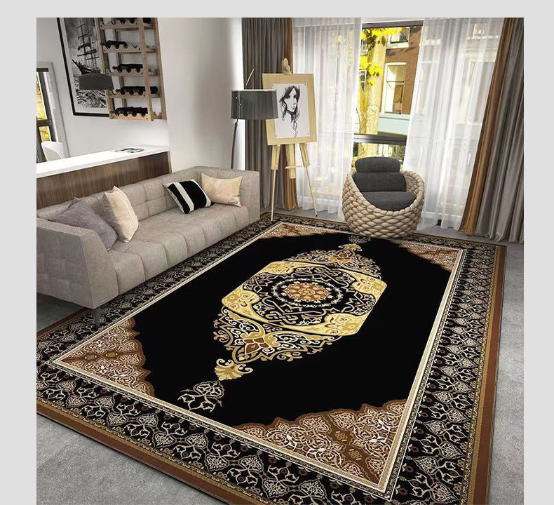 Bohemian Style Crystal Velvet Carpet Wear-Resistant and Dirt-Resistant Bedroom Non-Slip Bedside Rug Home Living Room Sofa Coffee Table Rug