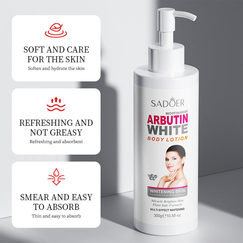Whitening Body Lotion SADOER Niacinamide Arbutin Brightening Moisturizing Lotion Cross-Border Wholesale