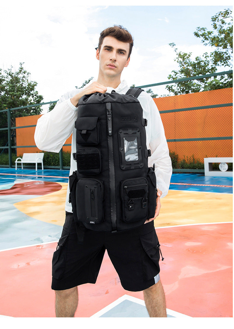 OZUKO Basketball Backpack Men's Large Capacity Waterproof Backpack Sports Bag Multifunctional Outdoor Trendy Brand Backpack