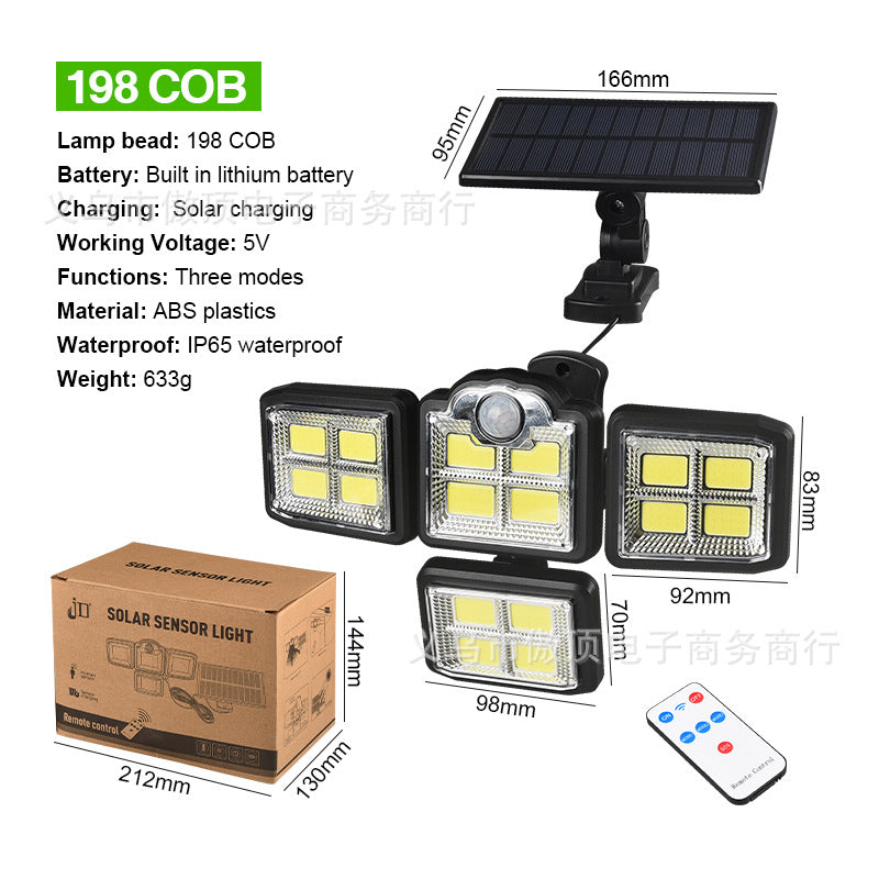 New Solar Wall Light Split Body Sensor Street Light Remote Control Garden Light LED Waterproof Garden Light