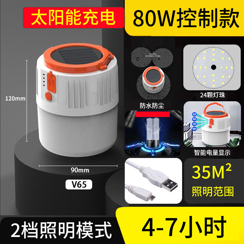 Outdoor Solar Rechargeable Bulb Tent Light Emergency Light Camping Light Household Power Outage Light with Remote Control