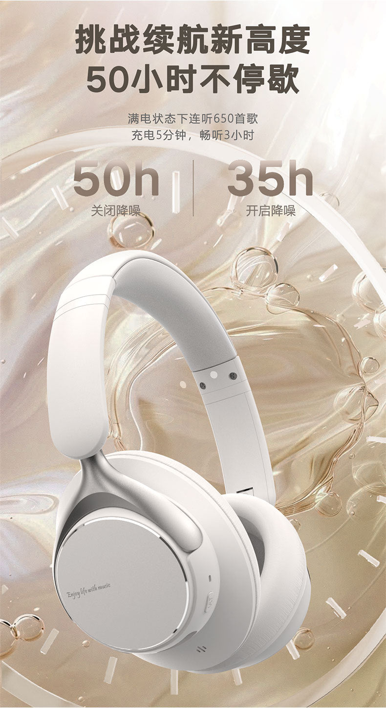 Private Model2025New metal heavy bass long battery life over-ear headphones ANC Noise Cancelling Wireless Bluetooth Headphones B13
