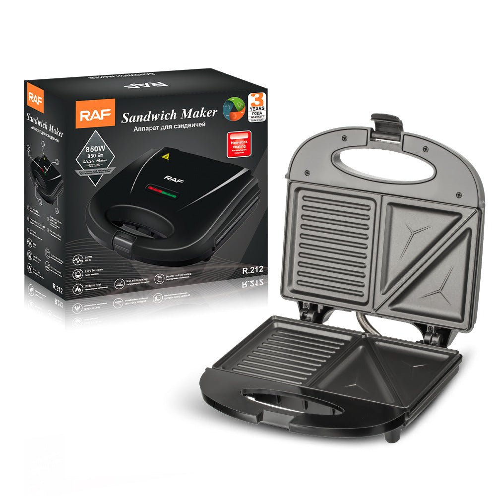 RAF European and American Standard 2-in-1 Triangular and Bar-Shaped Multifunctional Household Cake Maker Breakfast Toaster
