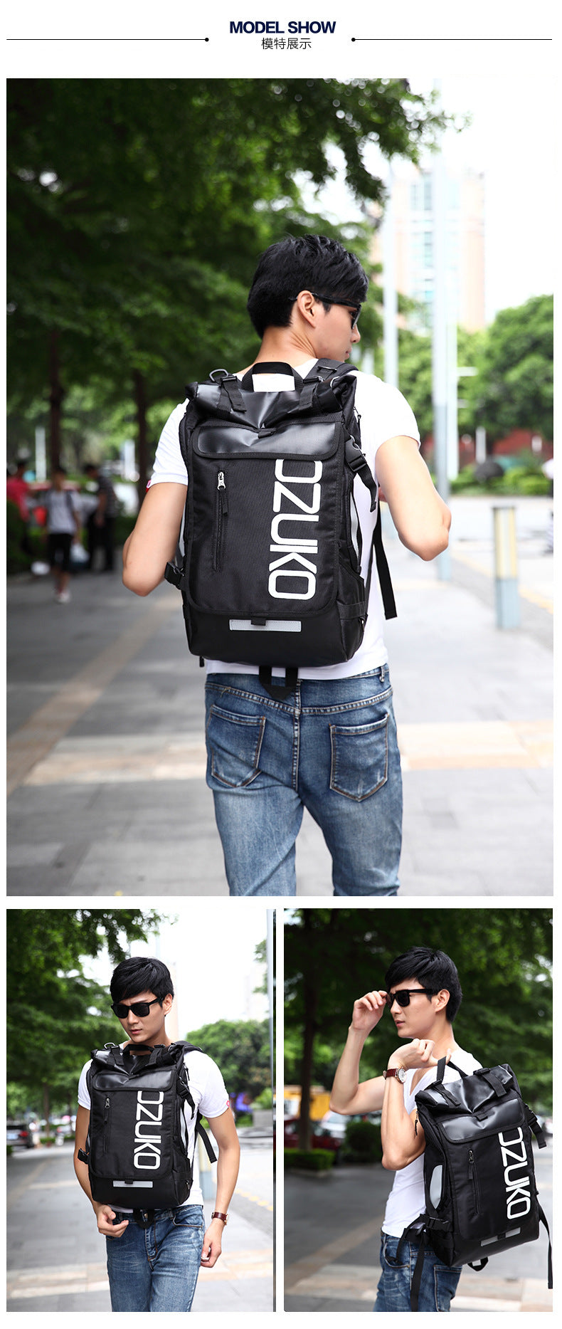 Trendy Brand Backpack for Men, College Student Bag, Oxford Cloth Laptop Backpack, Business Commuting Casual Men's Backpack