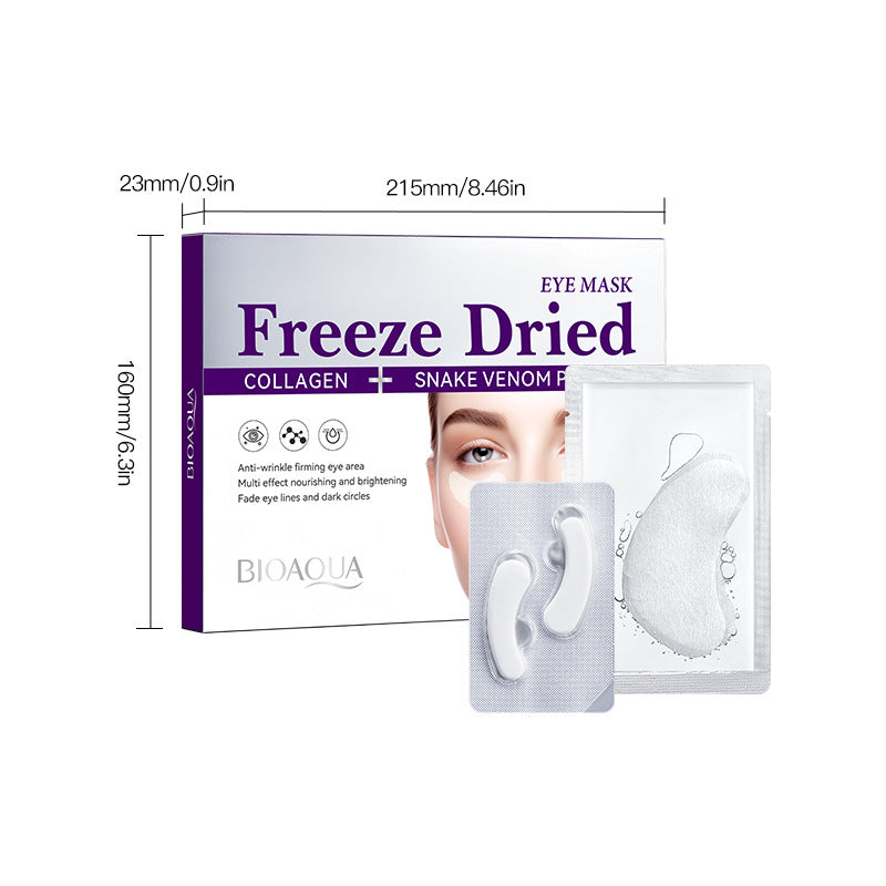 Collagen Snake Venom Peptide Freeze-Dried Eye Mask BIOAOUA Moisturizing and Nourishing Eye Mask Cross-Border Wholesale