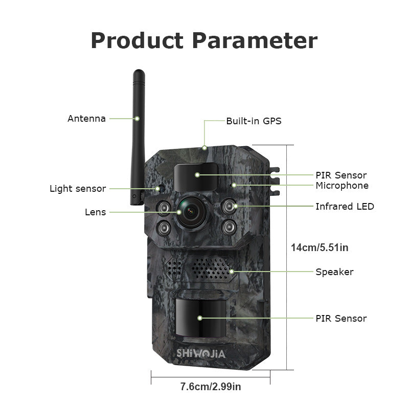 Camouflage4G Install Solar Camera Hunting300Wan Gaoqing GPS Positioning Infrared Night Vision Remote Camera