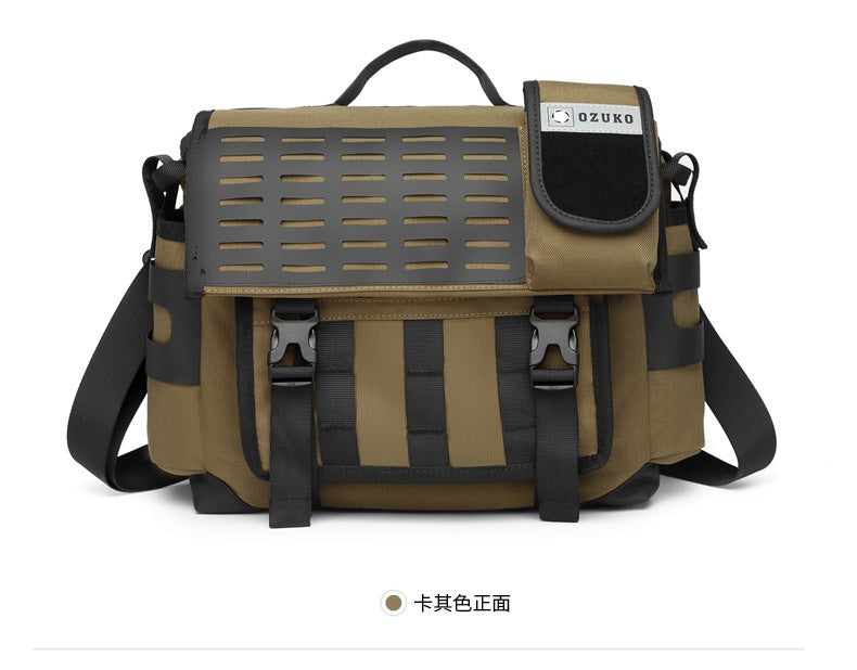 Men's Messenger Bag Multifunctional Crossbody Bag Waterproof Cycling Shoulder Bag Outdoor Commuting Tactical Style Men's Satchel