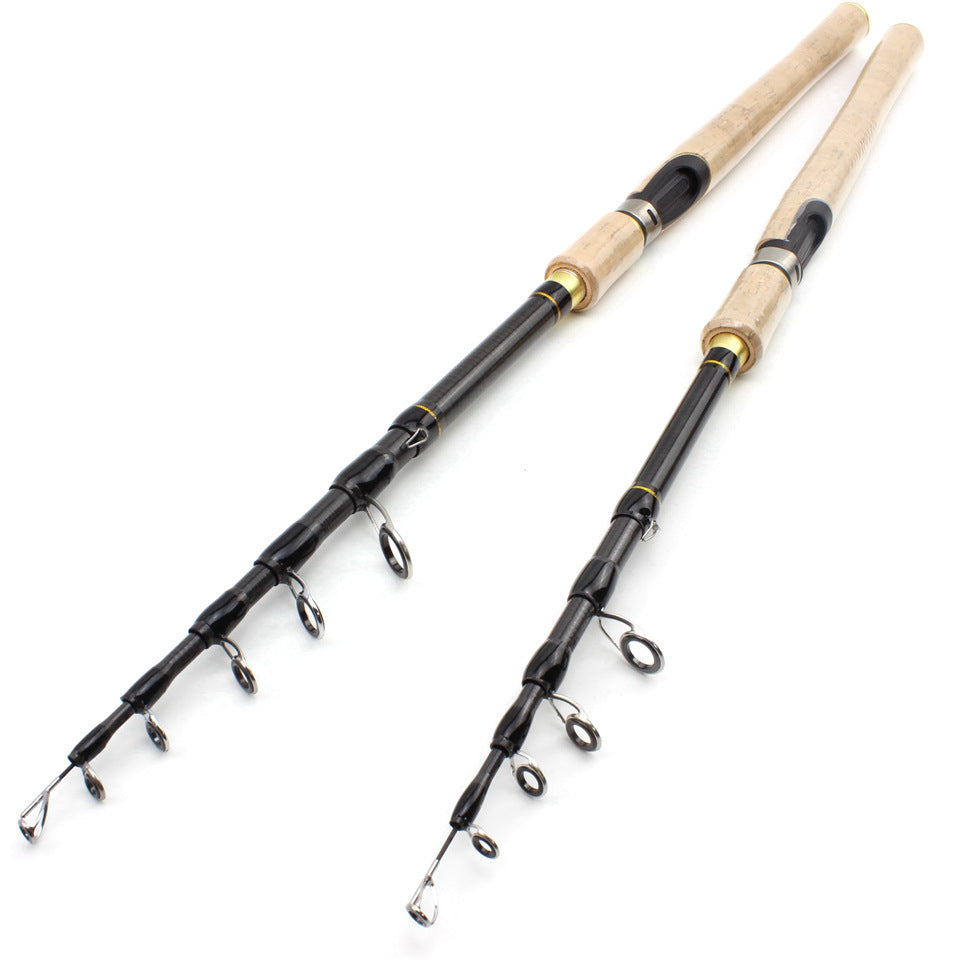 Wooden Handle Telescopic Lure Rod Ultra Short Ultra Light Straight Handle Lure Rod Bass Rod Popular in Europe and America
