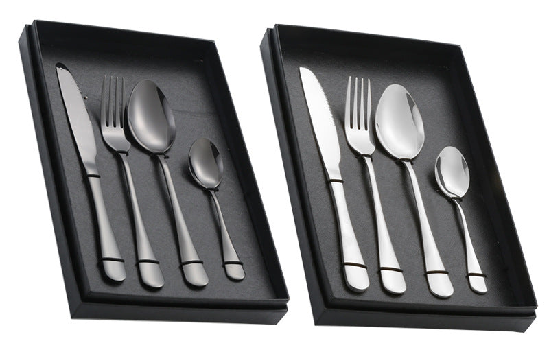 1010Stainless Steel Cutlery Western Knife Fork Spoon Set Western Restaurant Steak Knife Fork Four-Piece Gift Box