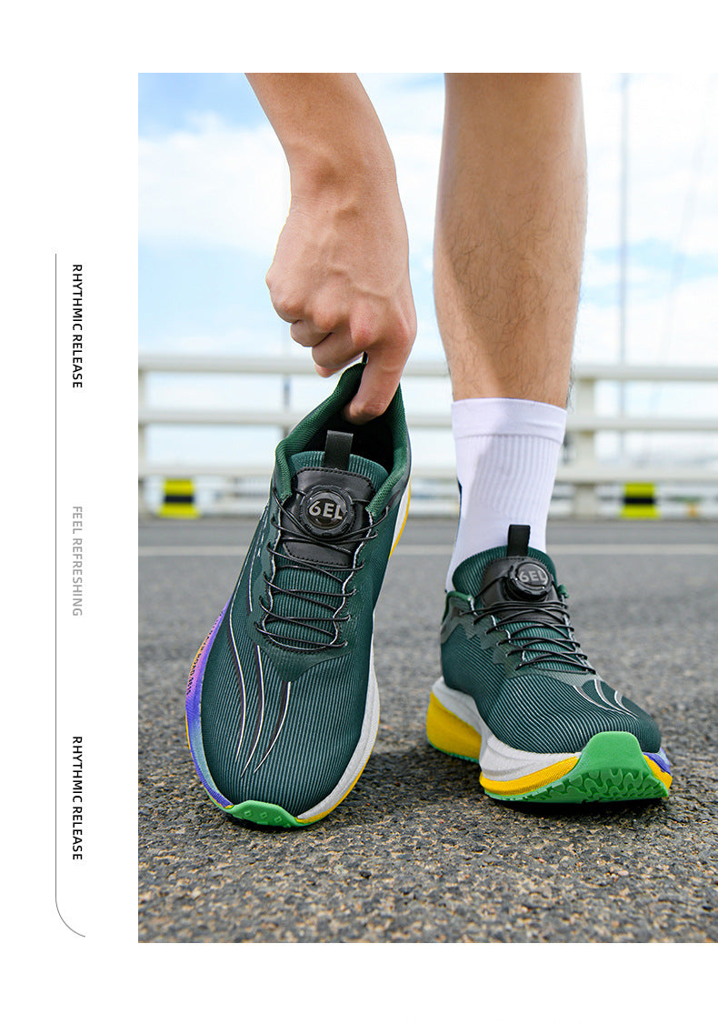 Feiteng6New Style Real Explosive Carbon Plate High Elastic Cushioning Running Shoes Luminous Casual fashion Couple Rotating Buckle Sneakers